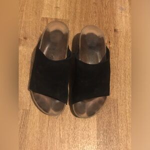 papillio Birkenstock original footbed sandals slides black size 38 US 7.5-8